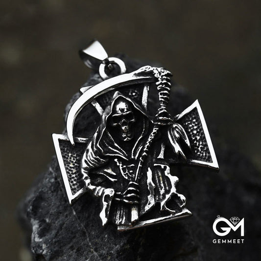 Stainless Steel Reaper Sickle Pendant for Men