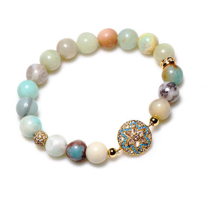 Amazonite Handmade Ball Bead Bracelet