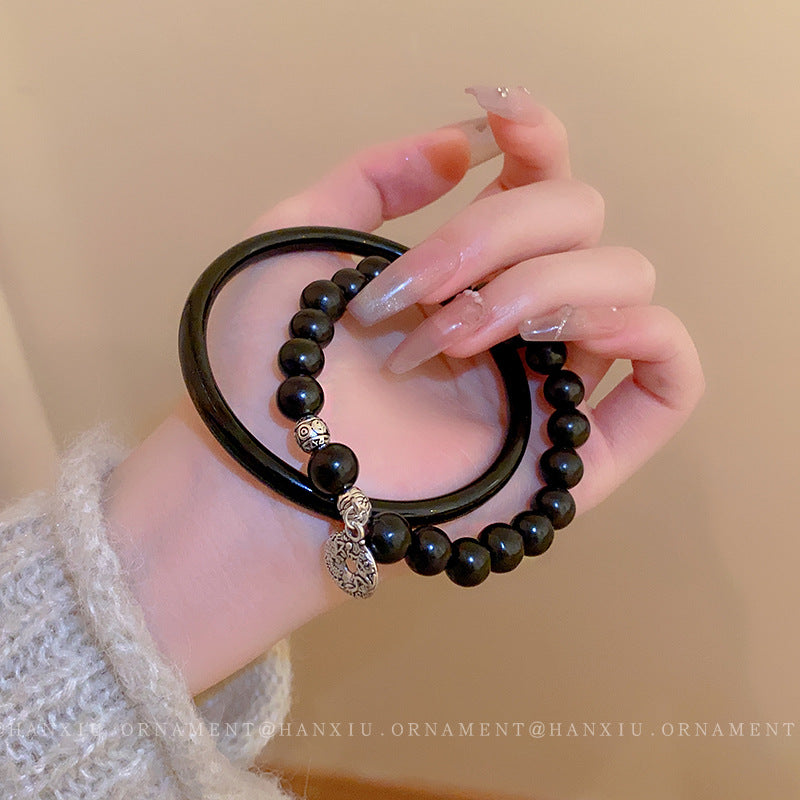 Mahogany Round Bead Bracelet