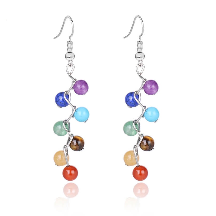 Round Beaded Crystal Earrings