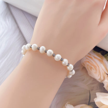 Flower Heart Pearl Bracelet