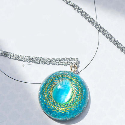 GUARDIAN OF LIGHT Aquamarine Orgone Necklace