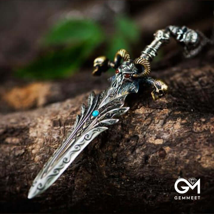 316L Stainless Steel Domineering Angel Sword Amulet Necklace