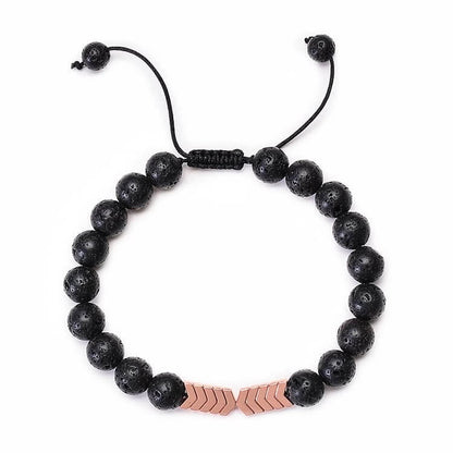 Lava Stone Colorful Magnetite Mens Bracelet