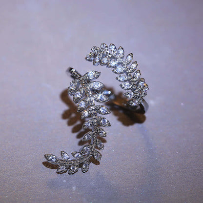 Creative Graceful Leaves Zircon Ring Regular Price