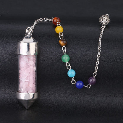 Wishing Bottle Seven-color Stone Cone Pendant