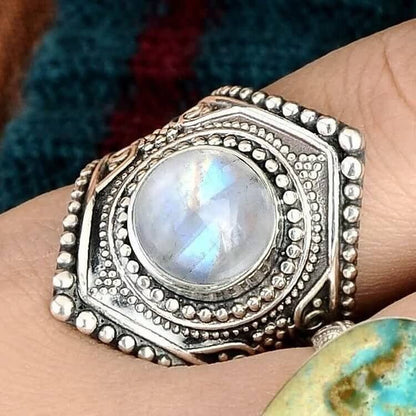 "Bright Lights" Bohemia Retro Moonstone Ring