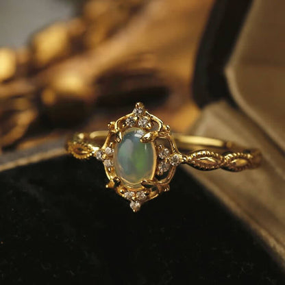 Light Luxury Opal Adjustable Ring