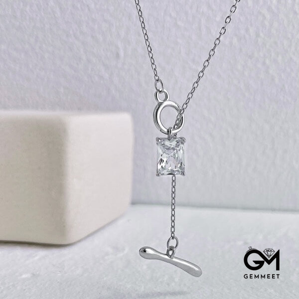 S925 Sterling Silver OT Buckle Zircon Necklace