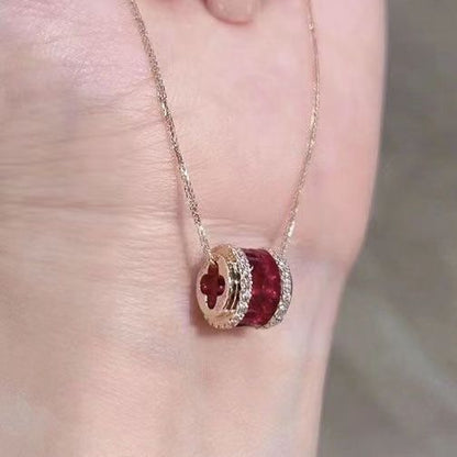 Transfer Bead Ruby Necklace