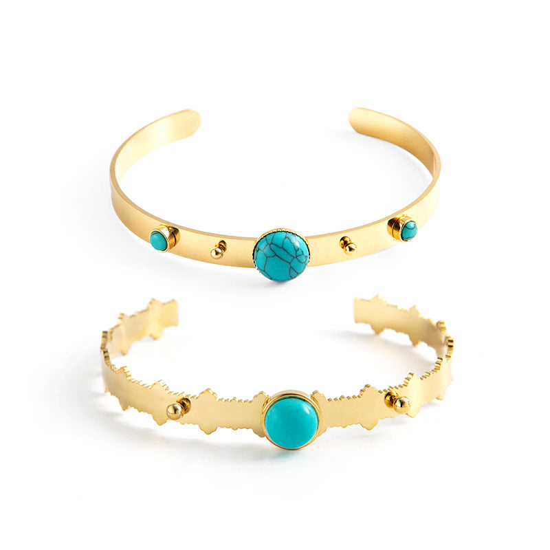 Bohemia Minimalism Turquoise Bangle Bracelet