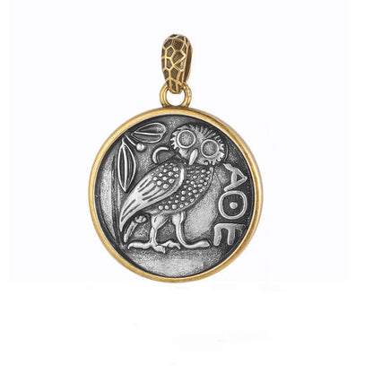 French Vintage Ancient Bronze Coin Pendant Necklace