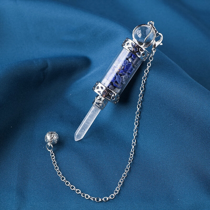 Crystal Gravel Wishing Bottle Pillar Spirit Pendant