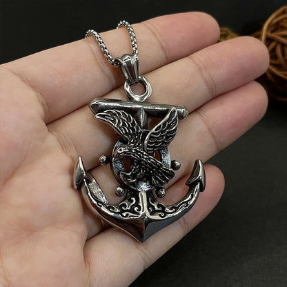 Vintage Men's Gothic punk skeleton pendant necklace