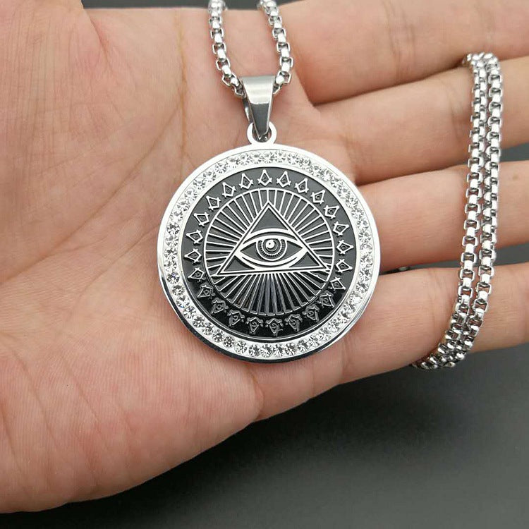 Hip Hop Jewelry Gold Plated Zircon Eye of God Pendant