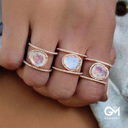 Irregular Moonstone Ring