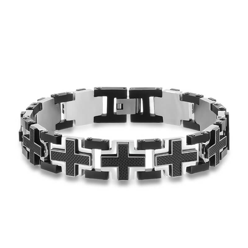 Tank Track Black Cross Totem Bracelet