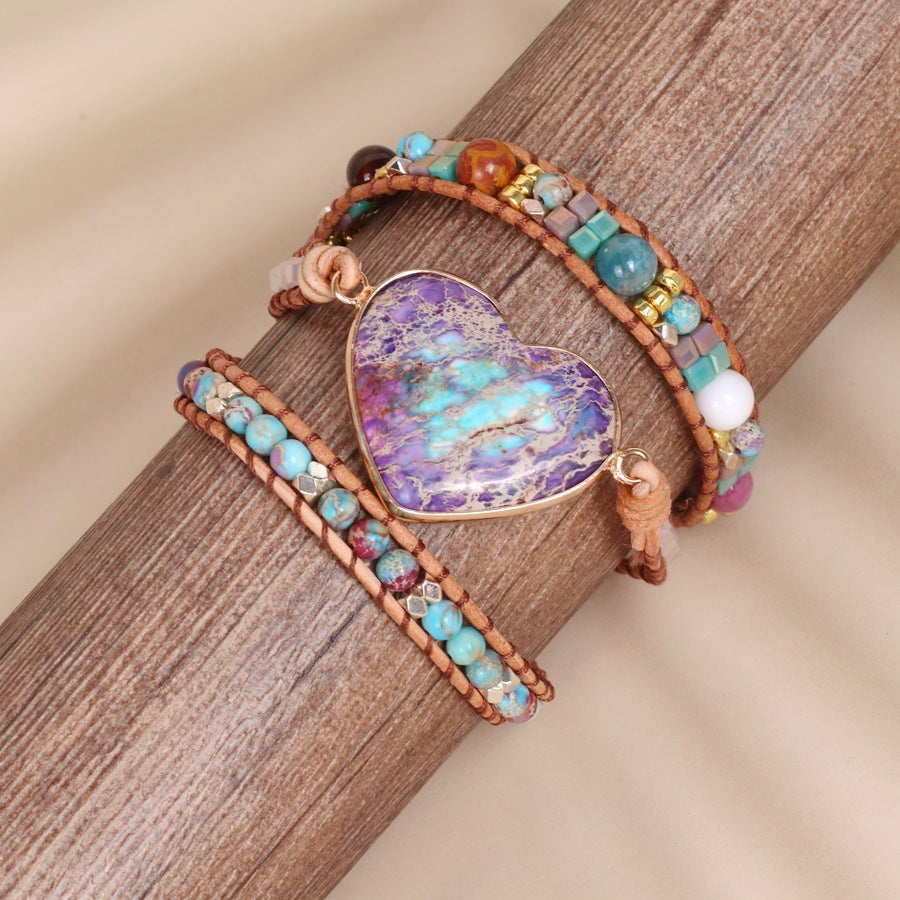 Bohemian Retro Purple Colorful Braided Bracelet