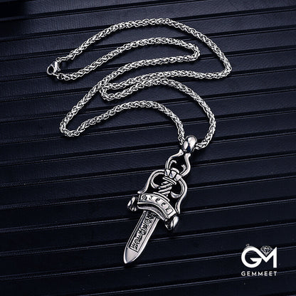 Stainless Steel Cast Pendant Sword Necklace