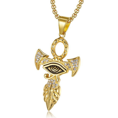 Hip Hop Gold Plated Zirconia Eye of Horus Pendant