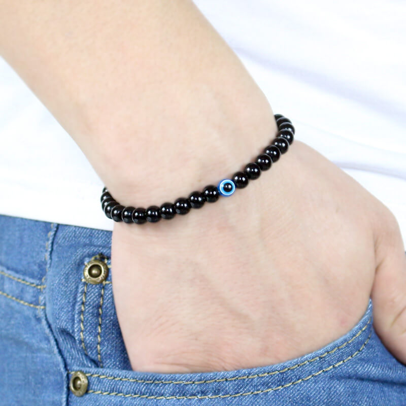 Black Bracelet Fashion Glasses Pupil Bead Bracelet