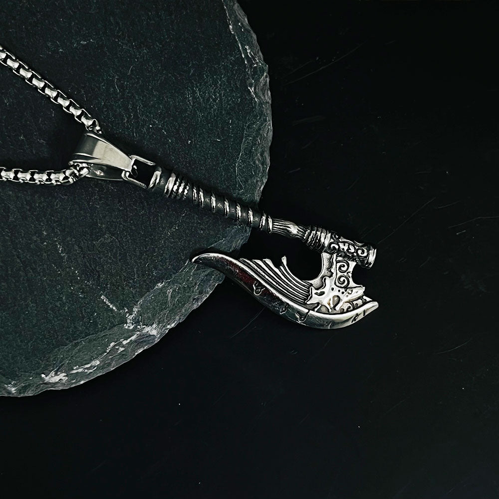 Vintage Viking Mythology Axe Pendant Necklace