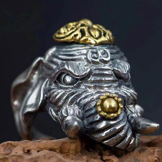 Vintage Handmade Elephant Heavy Personality Male Fashion Ring