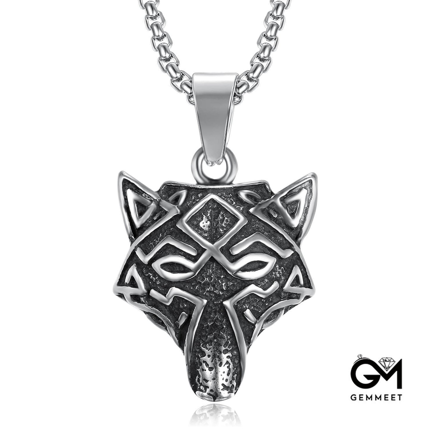 Personality Black Wolf Head Pendant for Men