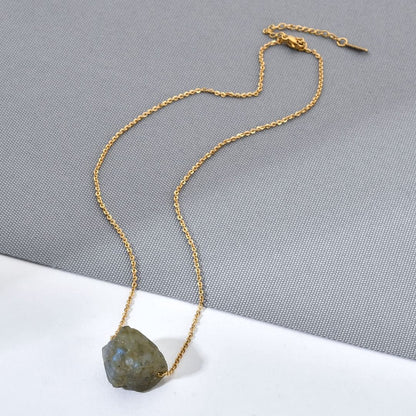 Natural Rough Gemstone Healing Crystal Chain Necklace