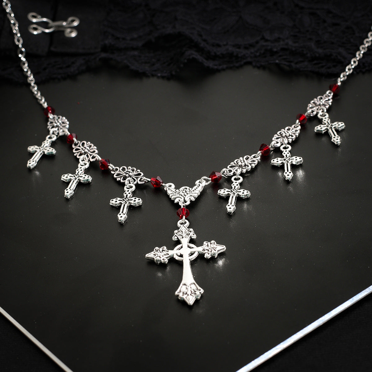 Halloween Multi Cross Pendant Chain Necklace