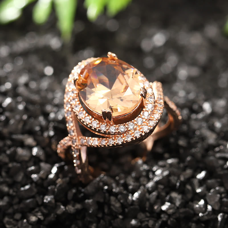 Creative Morganite and Zircon Ring