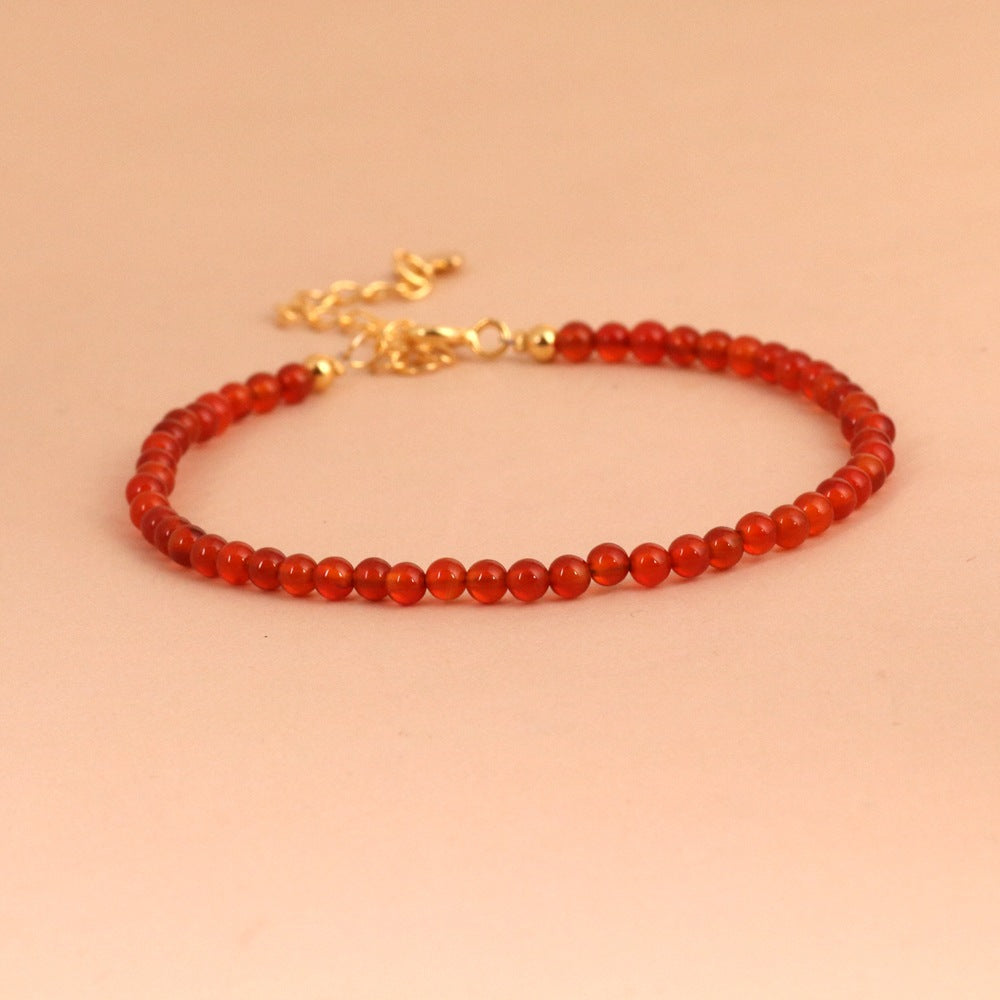 Red Agate Style Simple Bracelet