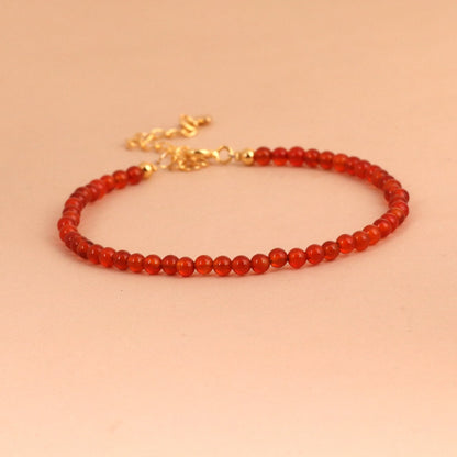 Red Agate Style Simple Bracelet