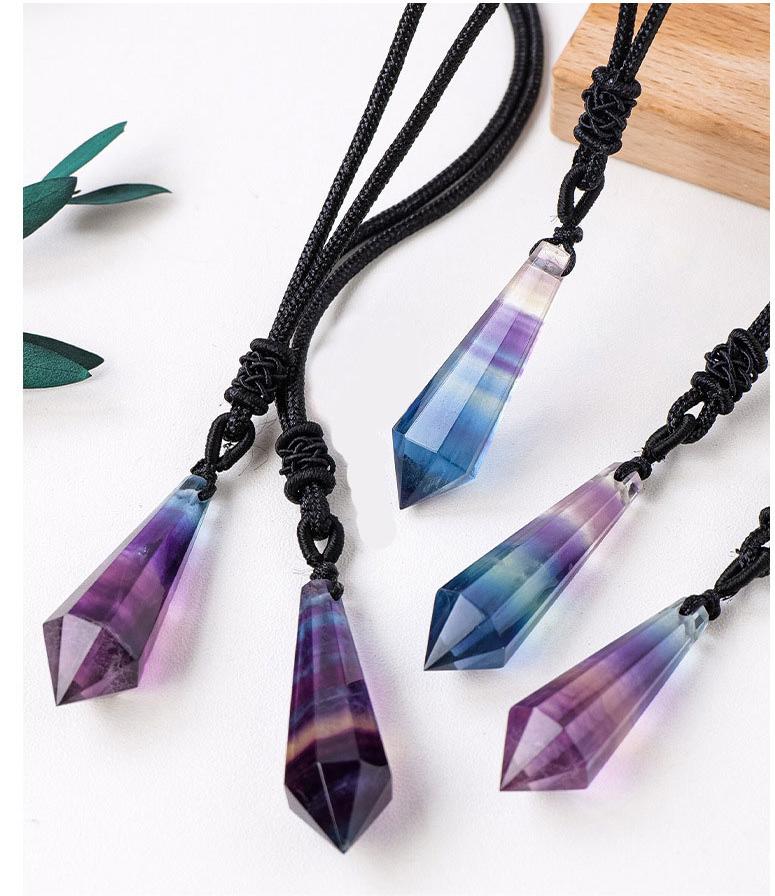 Colorful Fluorite Conical Pendant