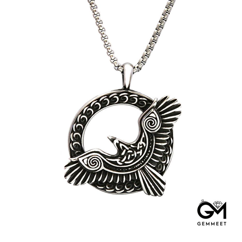 Raven Odin Titanium Steel Vintage Necklace