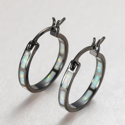 Creative Round Color Opal Earrings