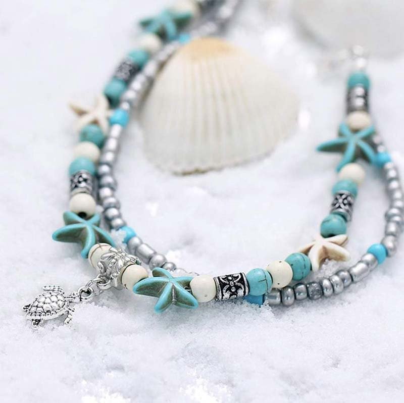 Turquoise Turtle Symbol Bracelet Anklet