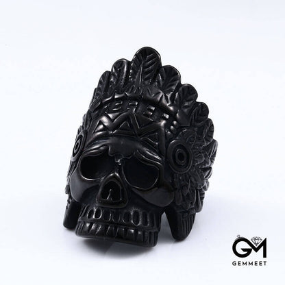 Titanium Steel Exaggerated Punk Skull Ring