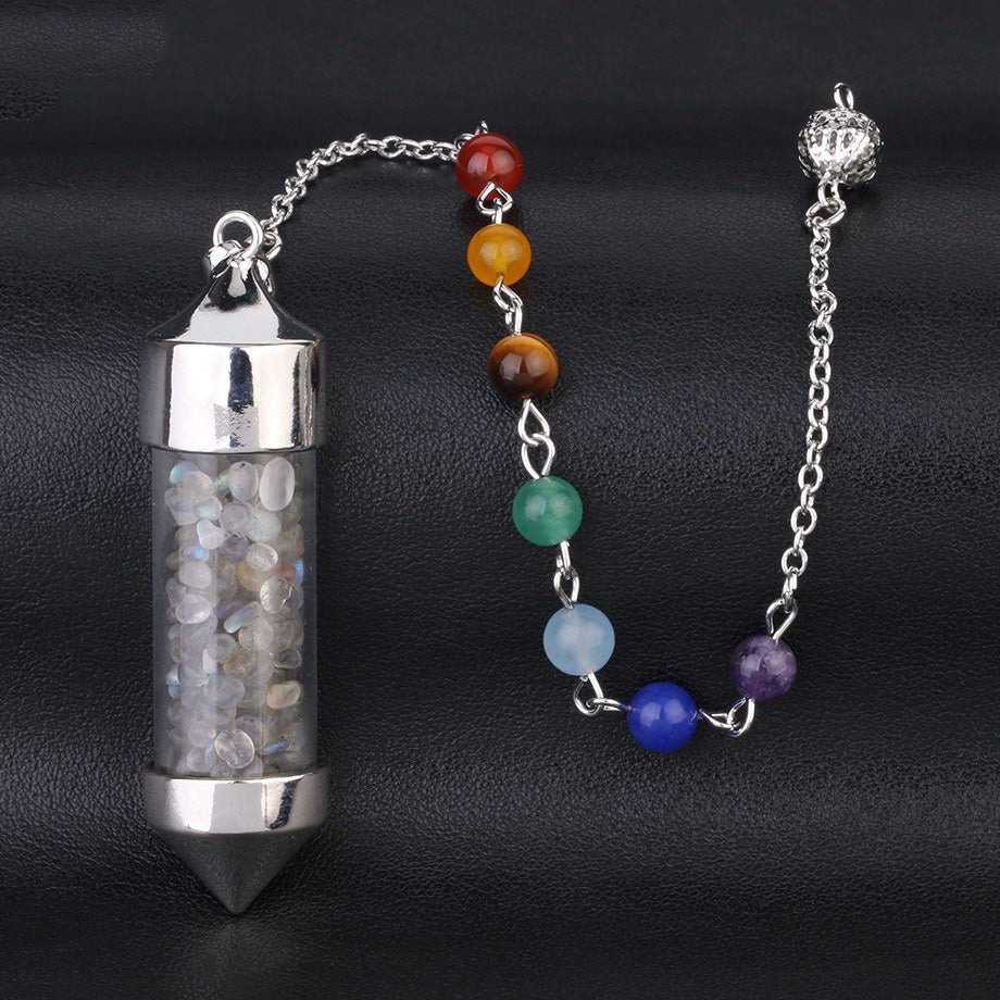 Wishing Bottle Seven-color Stone Cone Pendant