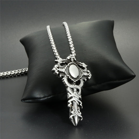 Hip Hop Retro Sword Cross Pendant