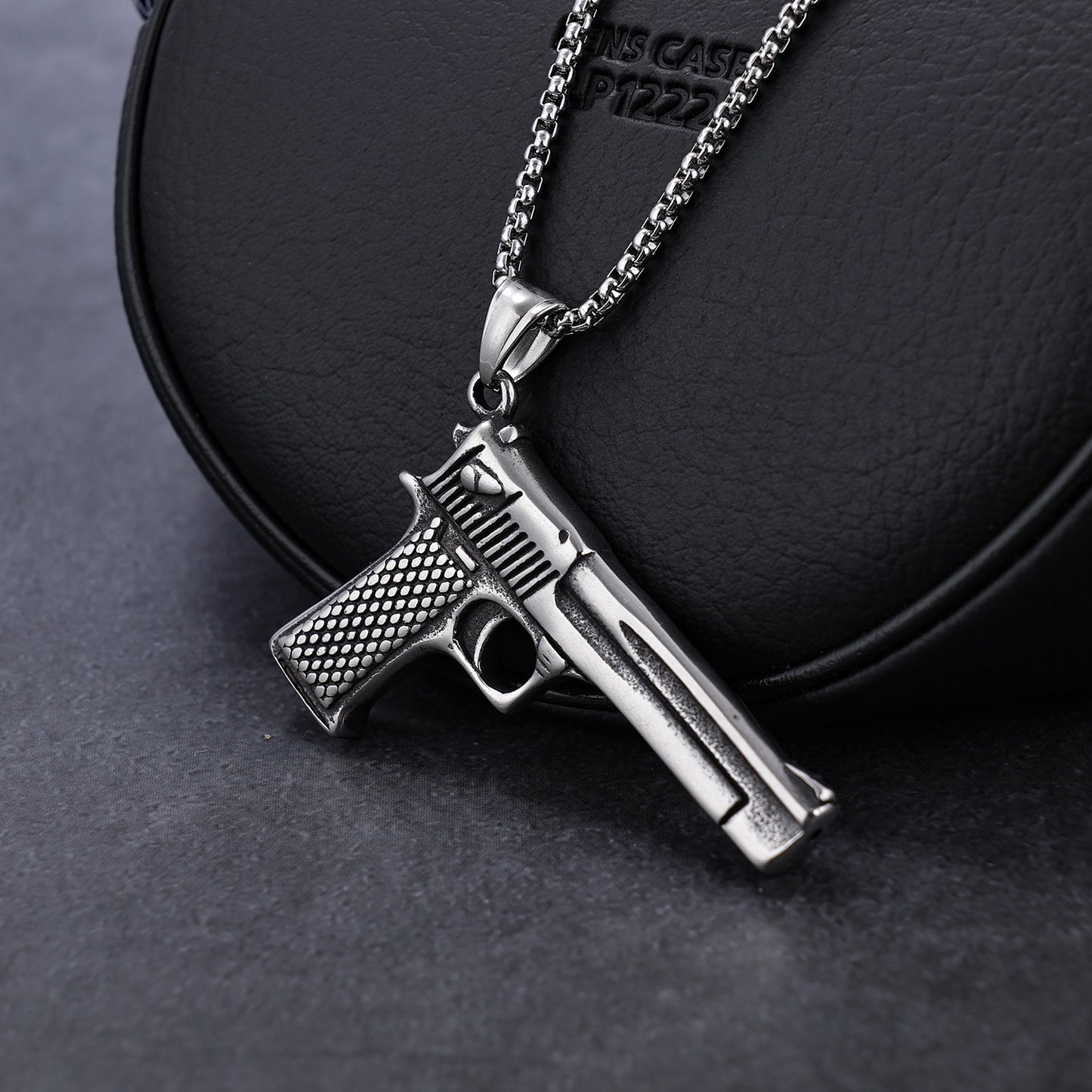 Stainless Steel Pendant in Imitation Pistol Shape