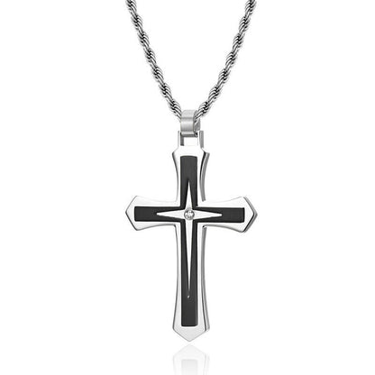 Classic Stainless Steel Cross Pendant Chain