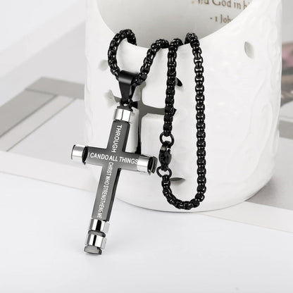 "I CAN DO ALL THINGS" Men's Strength Cross Necklace