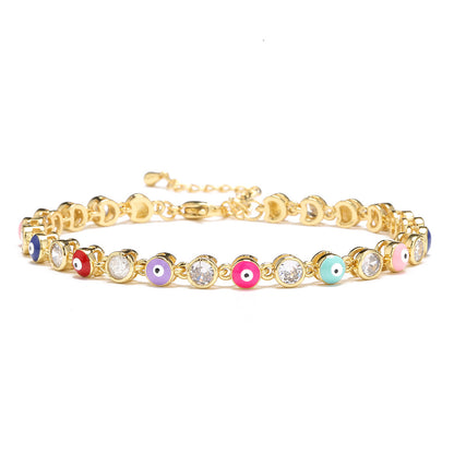 Color Evil Eye Tennis Bracelet