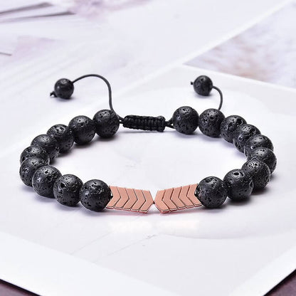 Lava Stone Colorful Magnetite Mens Bracelet