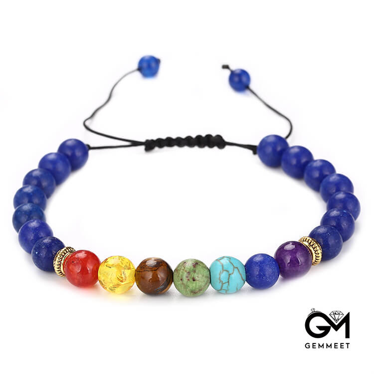 8mm Woven Shambhala Lapis Bracelet