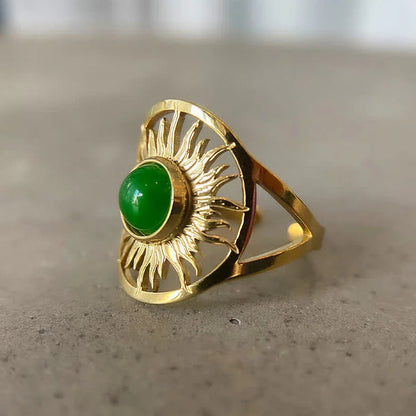 “Sun Arise” - Celestial Green Jade Ring