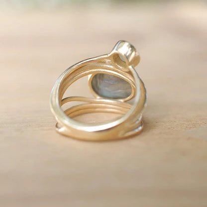 Labrador Stone and Moonstone Ring