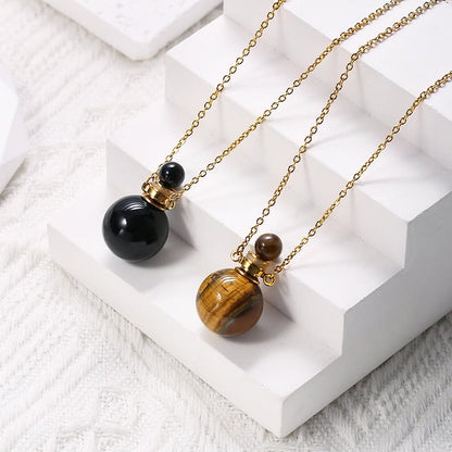 Round Stone Perfume Bottle Pendant Pendants Necklace