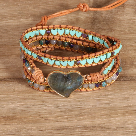 Glitter Stone Cut Multi-layer Beaded Bracelet